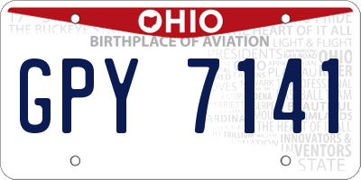 OH license plate GPY7141