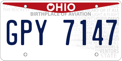 OH license plate GPY7147