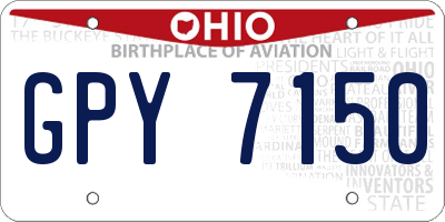OH license plate GPY7150