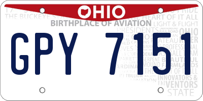 OH license plate GPY7151