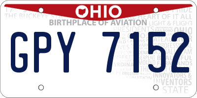 OH license plate GPY7152