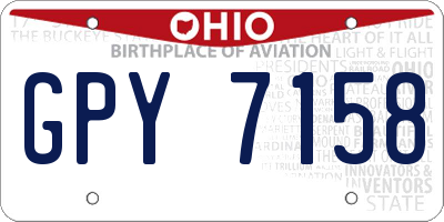 OH license plate GPY7158