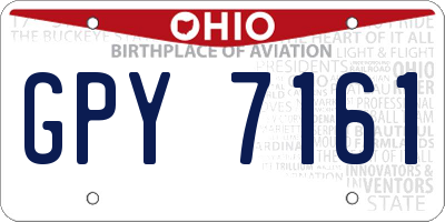 OH license plate GPY7161