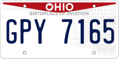 OH license plate GPY7165