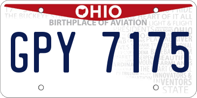 OH license plate GPY7175