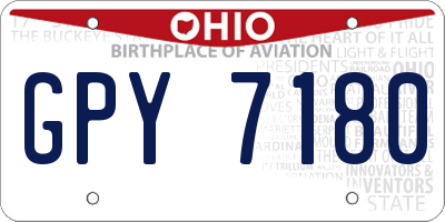 OH license plate GPY7180