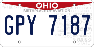 OH license plate GPY7187