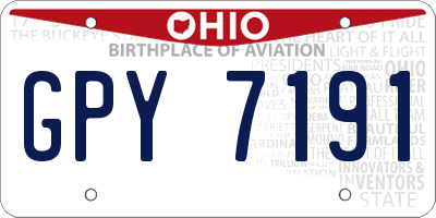 OH license plate GPY7191