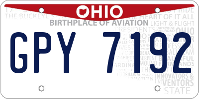 OH license plate GPY7192
