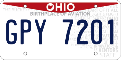 OH license plate GPY7201