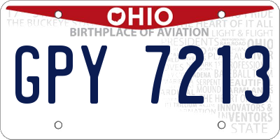 OH license plate GPY7213