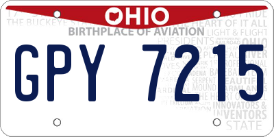 OH license plate GPY7215