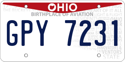 OH license plate GPY7231