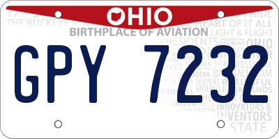 OH license plate GPY7232