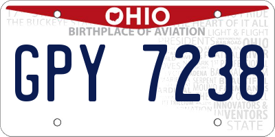 OH license plate GPY7238