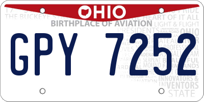 OH license plate GPY7252