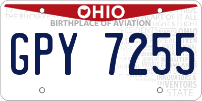 OH license plate GPY7255