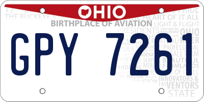OH license plate GPY7261
