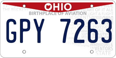 OH license plate GPY7263