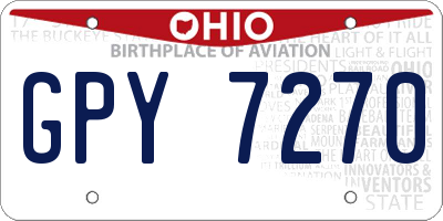 OH license plate GPY7270