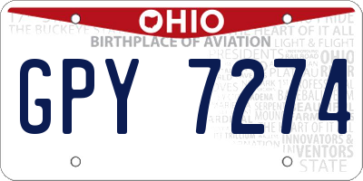 OH license plate GPY7274