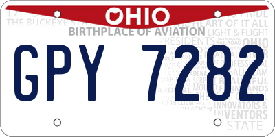 OH license plate GPY7282