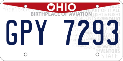 OH license plate GPY7293