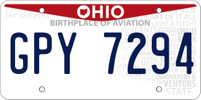 OH license plate GPY7294