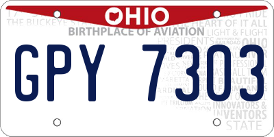OH license plate GPY7303