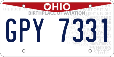 OH license plate GPY7331