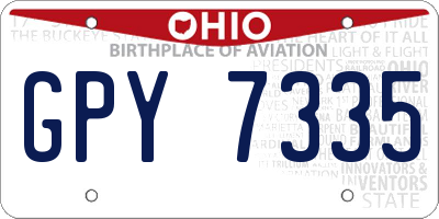 OH license plate GPY7335