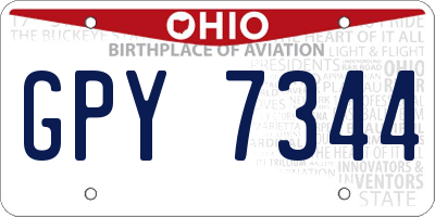 OH license plate GPY7344