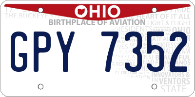 OH license plate GPY7352