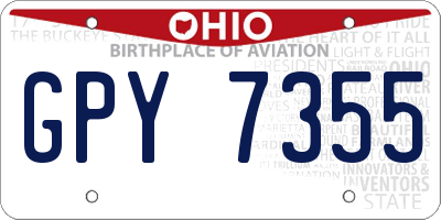 OH license plate GPY7355