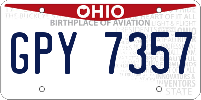 OH license plate GPY7357
