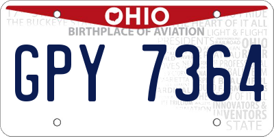 OH license plate GPY7364