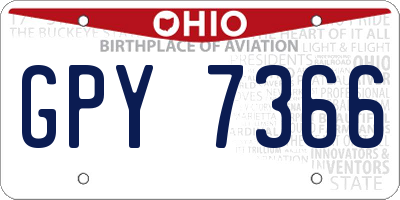OH license plate GPY7366