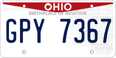 OH license plate GPY7367
