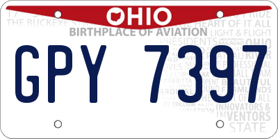 OH license plate GPY7397