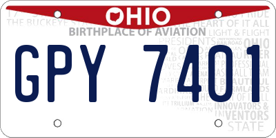 OH license plate GPY7401