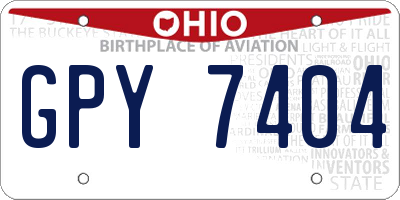 OH license plate GPY7404