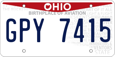 OH license plate GPY7415