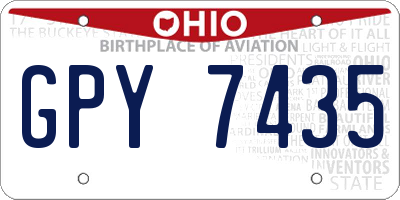 OH license plate GPY7435