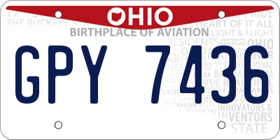 OH license plate GPY7436