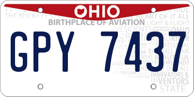 OH license plate GPY7437