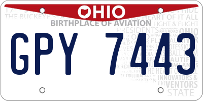 OH license plate GPY7443