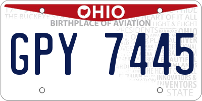 OH license plate GPY7445