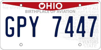 OH license plate GPY7447
