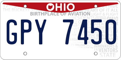 OH license plate GPY7450