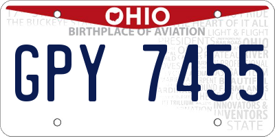 OH license plate GPY7455